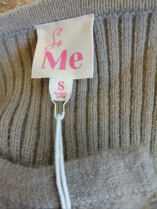 New With Tags-So Me-Cropped long sleeve cardigan-Tan-Size Small - Picture 6 of 7